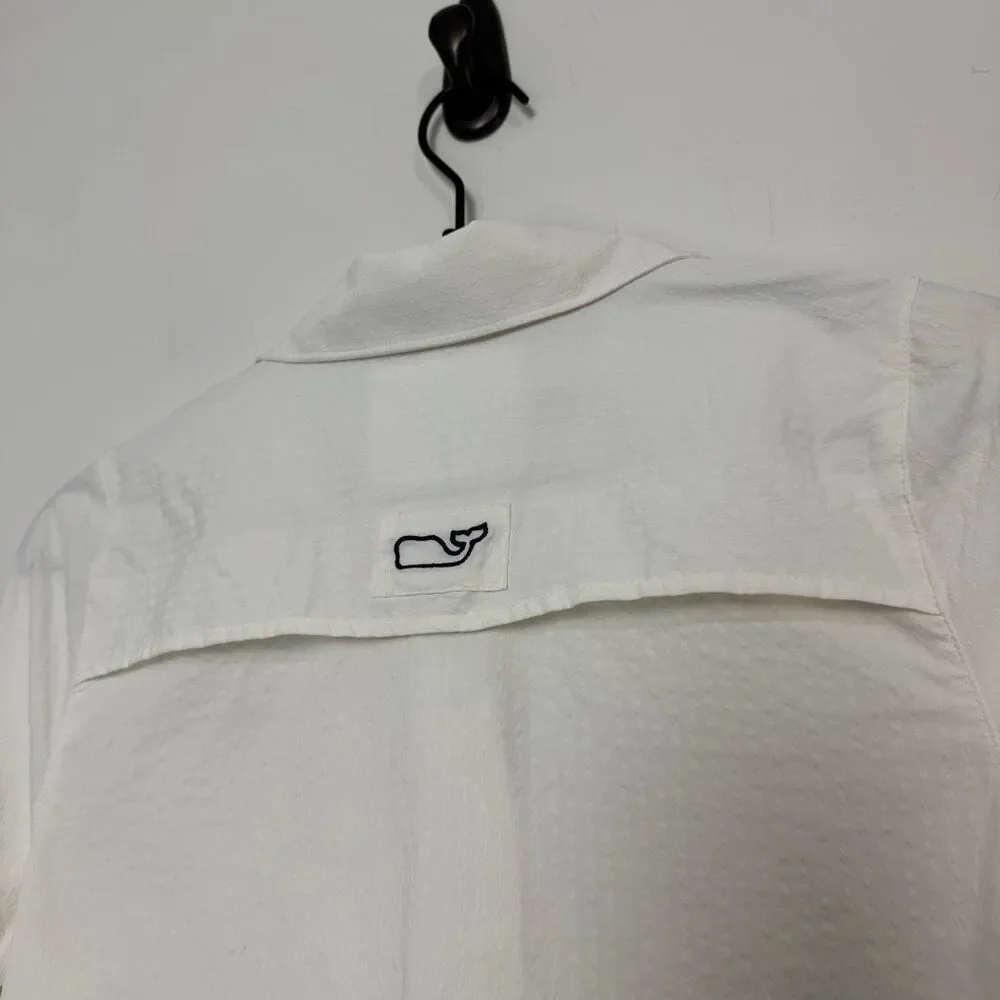 Vineyard Vines Girls White Harbor Seersucker Dress Swim Cover Up L